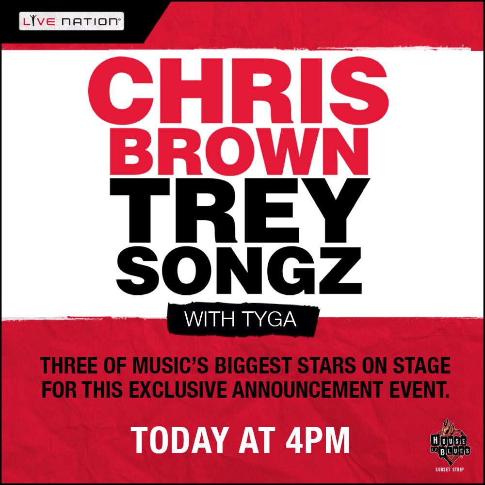 chrisbrown's tweet photo. TUNE IN: Watch @chrisbrown w/ @TreySongz &amp; @Tyga's announcement event @HOBSunset 7pmET/ 4pmPT http://t.co/iywgVl3v0K http://t.co/GY2QtaHKMk