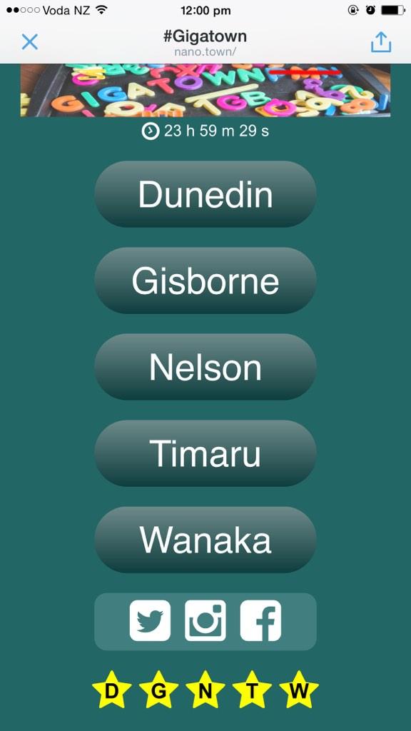 This is what it's saying on the nano town site. #UFB443 #gigatownwanaka 23 hours?