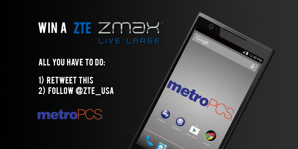 zteusa's tweet image. It's day 2 of our giveaway! RT + follow us to enter for a chance to win a #ZTEZMAX from #MetroPCS #ZTELiveLarge