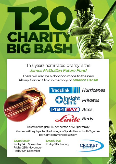 T20 Big Bash kicks off this Friday night at Lavi. Entry is $5 or $10 per family. It's BYO Cans (No Glass) #cheapdate
