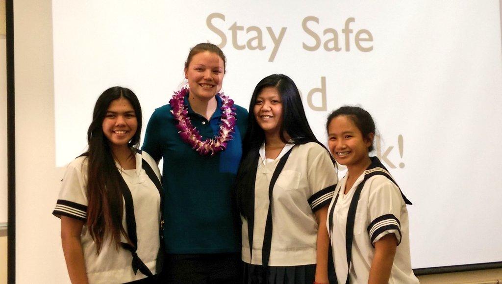 SHA_kaleo's tweet photo. Rebecca Debo instructs seniors about college safety #SHAkaleo #shasquad http://t.co/zRWZRRma8z