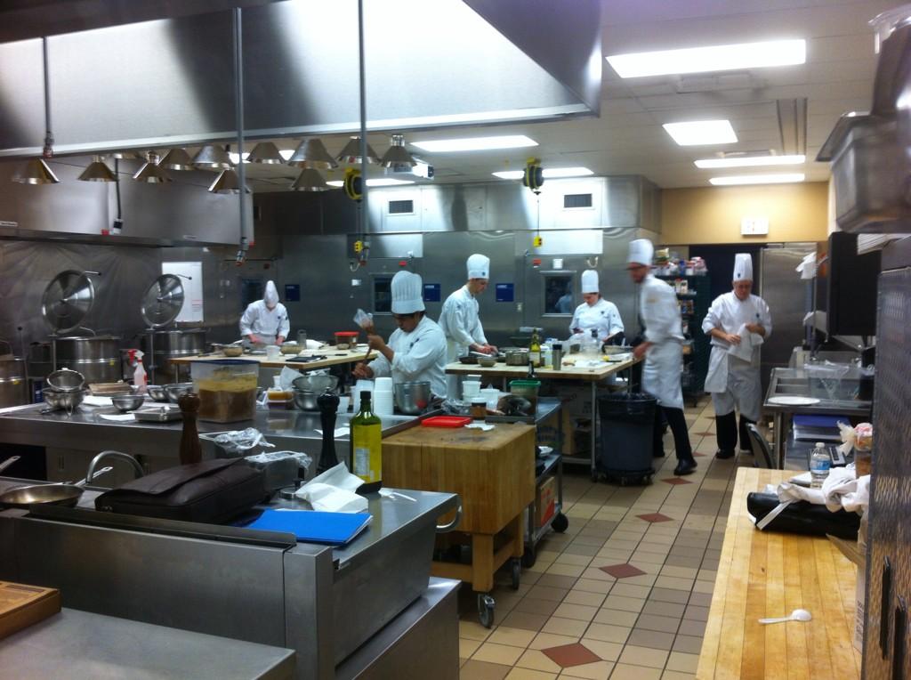 NAITCulinary's tweet image. #ToqueDemagny #intensepractice @NAITCulinary students honing their #recipes for Saturday competition! #yegfood #nait