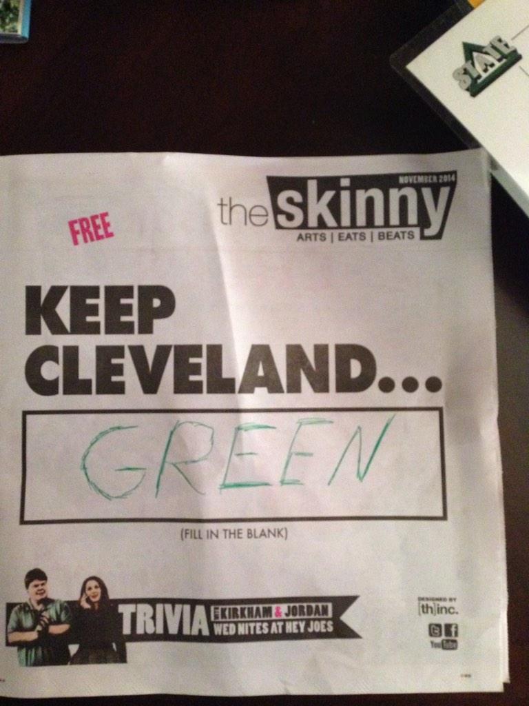 jfarris_11's tweet photo. @KeepCleveBoring Enjoyed my Nov. 2014 edition of the skinny, especially the interview w/ Lisa Cooley! Nice! http://t.co/ltp9I0F17u