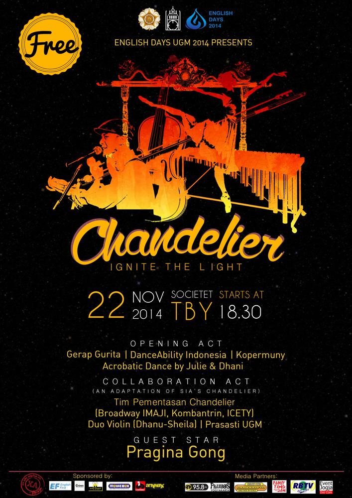 nisrinahs's tweet photo. Come and see! (via @Kjaunar) “22/11/14 | 18.30 | Malam Puncak English Days 2014, Chandelier | @/Societet TBY | FREE http://t.co/1dzK7kKBoD”