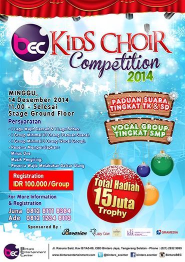 bec_bintaro's tweet photo. Ayo Daftarkan Group Paduan Suara / Vocal Group anda di #BEC Kids Choir Competition at @Bintaro_ecenter
#choir #kids http://t.co/pyESv9WhPT
