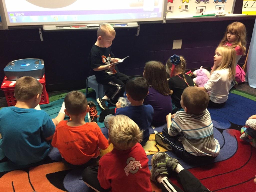 saraboerst's tweet photo. Preschooler reading to preschool peers! #OtsegoKnights #readyforkindergarten http://t.co/ZQTtv4dW5i