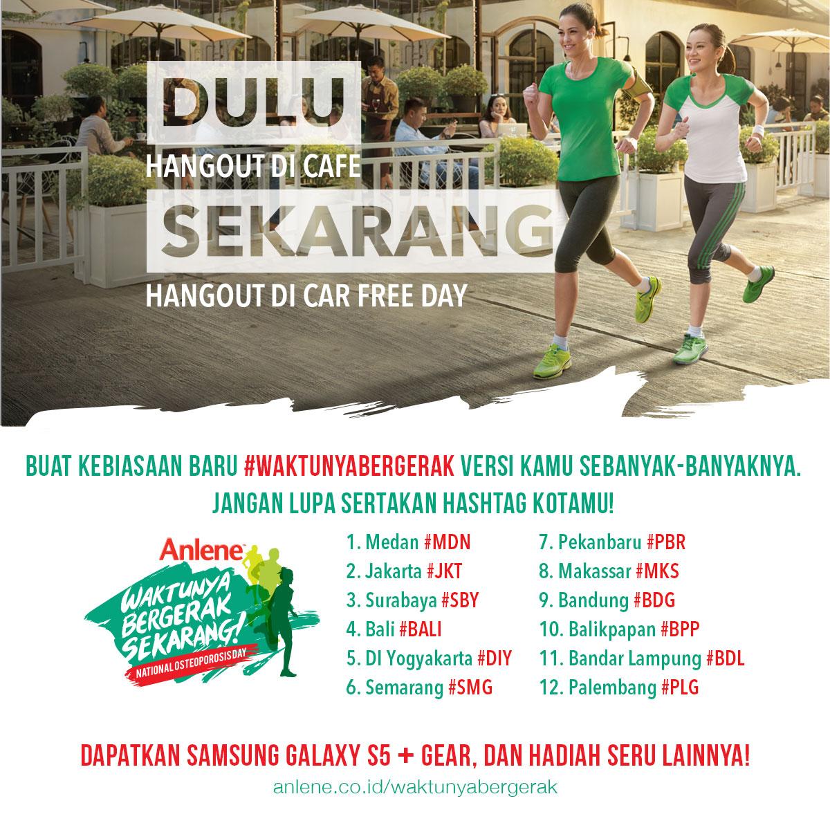 Tweet kebiasaan hidup aktifmu sebanyak2nya &amp; 3 orang yg beruntung dapatkan voucher belanja 50rb! #WaktunyaBergerak