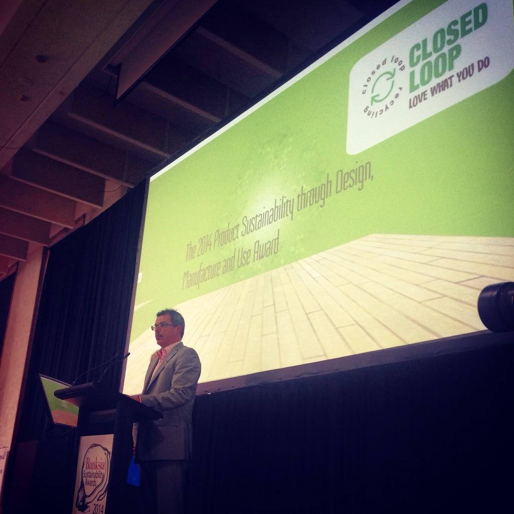 JArnaldi1's tweet photo. Closed Loop presenting the sustainability through design, manufacture and use #BanksiaSustainabilityAwards #SD2014 http://t.co/Nmo0rty8J4