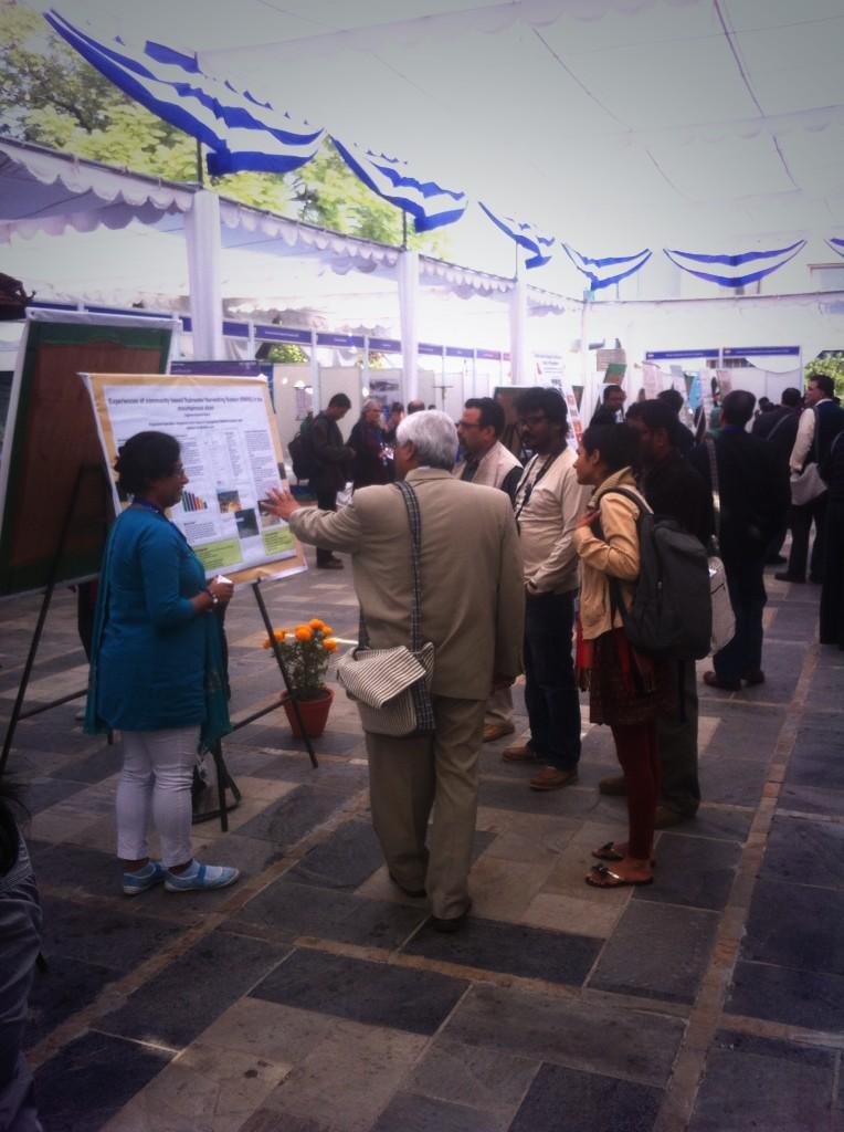 Young change-makers presenting posters and innovative solutions at #adapthkh marketplace