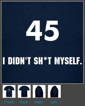 SPFHell's tweet image. #the45 'I Didn't Shit Myself' t-shirt, available now for upcoming #Scotland games!

spfhell.spreadshirt.co.uk/i-didn-t-shit-…

£14.99