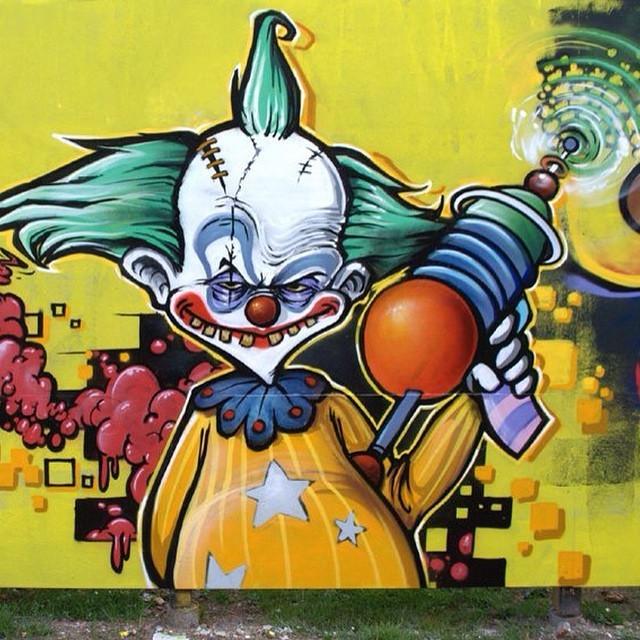 RAPMAGIE's tweet photo. #RAPMAGflow_graffiti_art Insane clown #flow #flowoner #flowone #graff #graffiti #street #streetart #clown #insane... http://t.co/4ig95zWUZJ