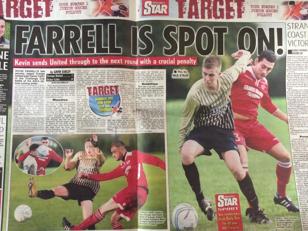 Check out <a href="/DailyStarTarget/">Target</a> today for a match report on the weekends game against Usher Celtic! #GUFC <a href="/_EarleyEdition/">Gavin Earley</a>
