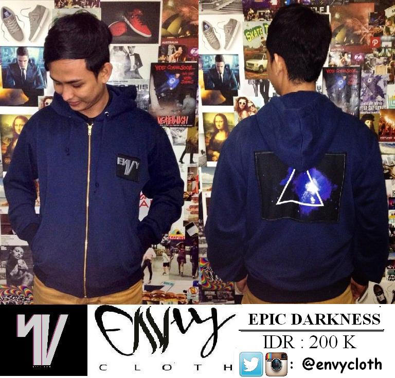 EPIC DARKNESS Hoodie Jacket | Colour : Navy Blue | Size : L , XL | IDR 200K #envycloth @envy_coffeeshop