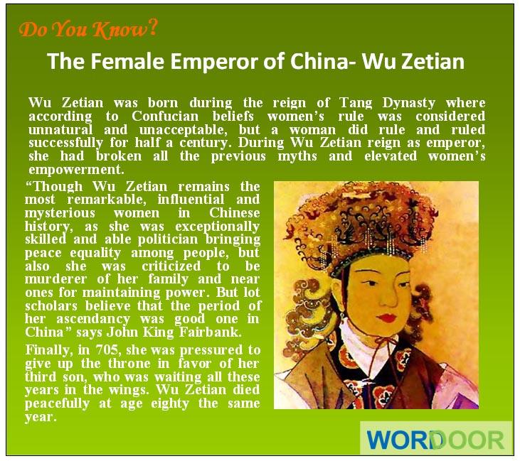 poponapp's tweet photo. Wordoor Chinese - Do you know? # The only female emperor of China http://t.co/vwe2HLrRi4