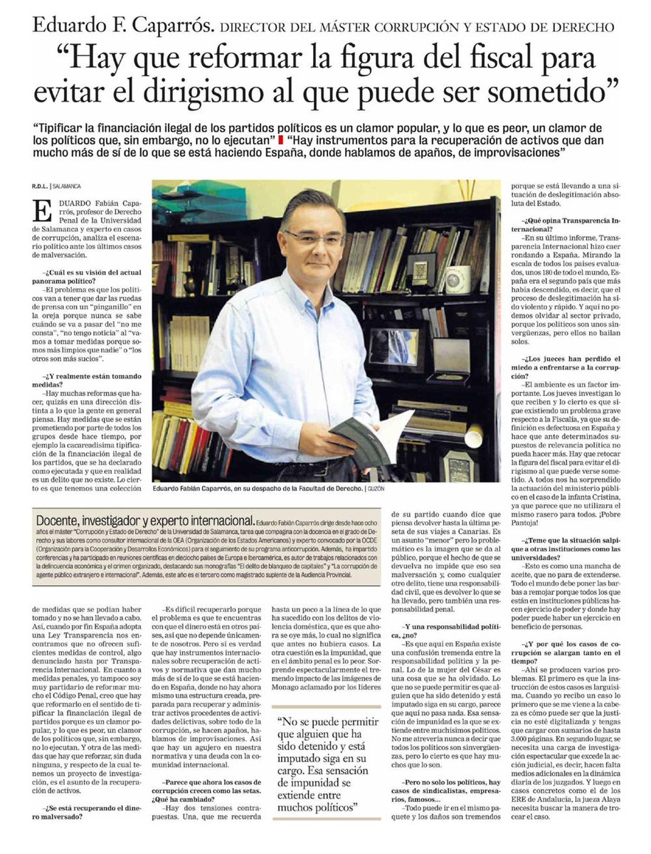 Caporrismo's tweet photo. Hoy publica @LaGacetaSA la entrevista que me hizo ayer Rosa Domínguez sobre corrupción. http://t.co/xBCANoDyap http://t.co/U7mUlfRYue