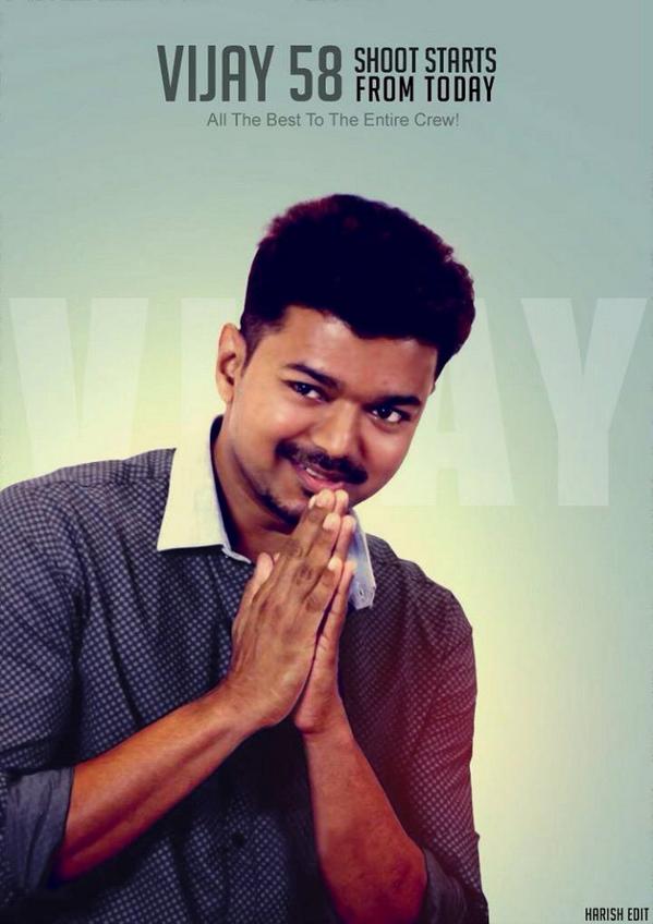 VijayAnjith's tweet photo. #Vijay 58th Movie Shooting Starts Tdy http://t.co/XYg88PB1jb