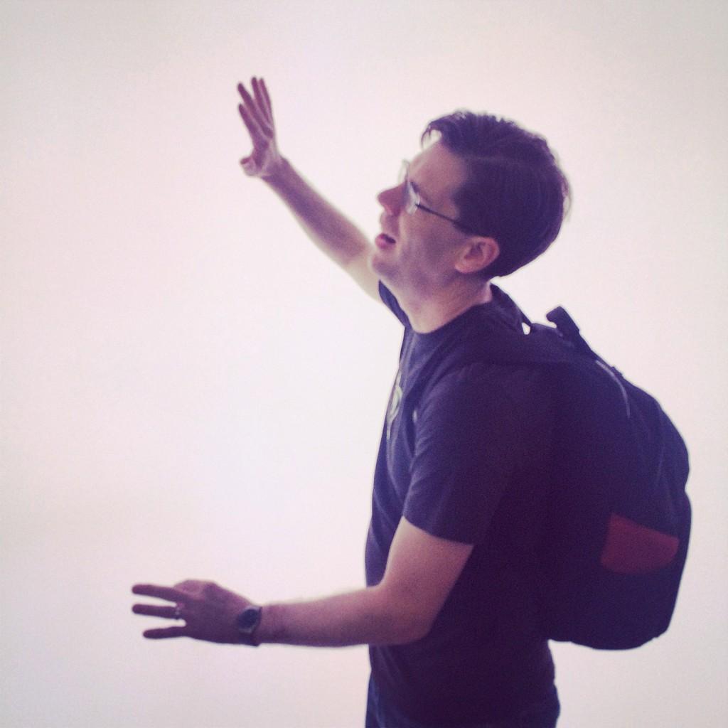 randomwalks's tweet image. Mr @szczys getting burned at #Electronica2014 @hackaday