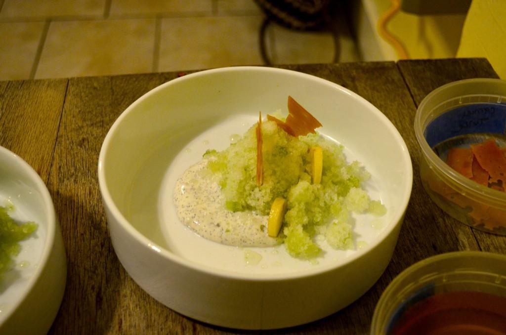 SojournJW's tweet photo. Apple Granita, Pickled Apple, Goat Yogurt, &amp; Carmel http://t.co/CEhotrpwsE