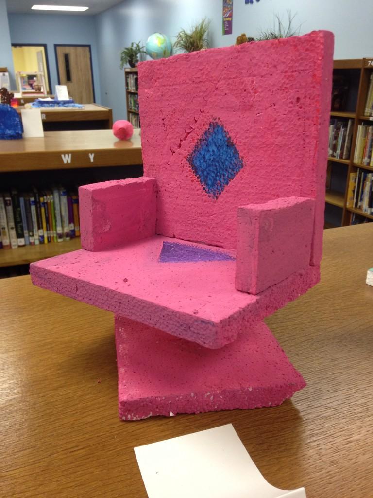 MrSchuppert's tweet photo. Finished product. 5th grade upcycled furniture design and construction project. #faubionart #lisdart http://t.co/cROhf9UlxK