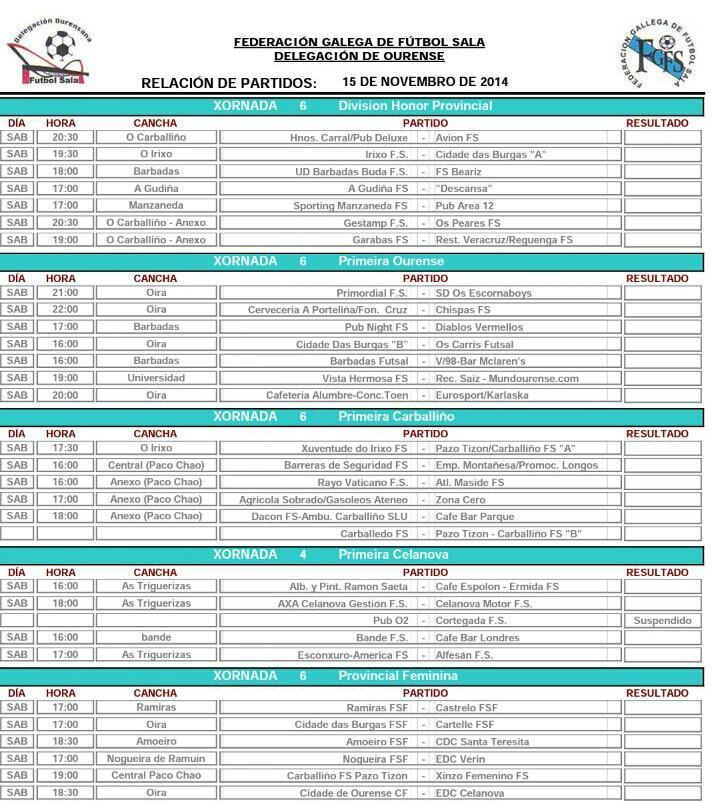 AlumbreFS's tweet photo. Horarios de esta jornada http://t.co/dm9LSvvLAV
