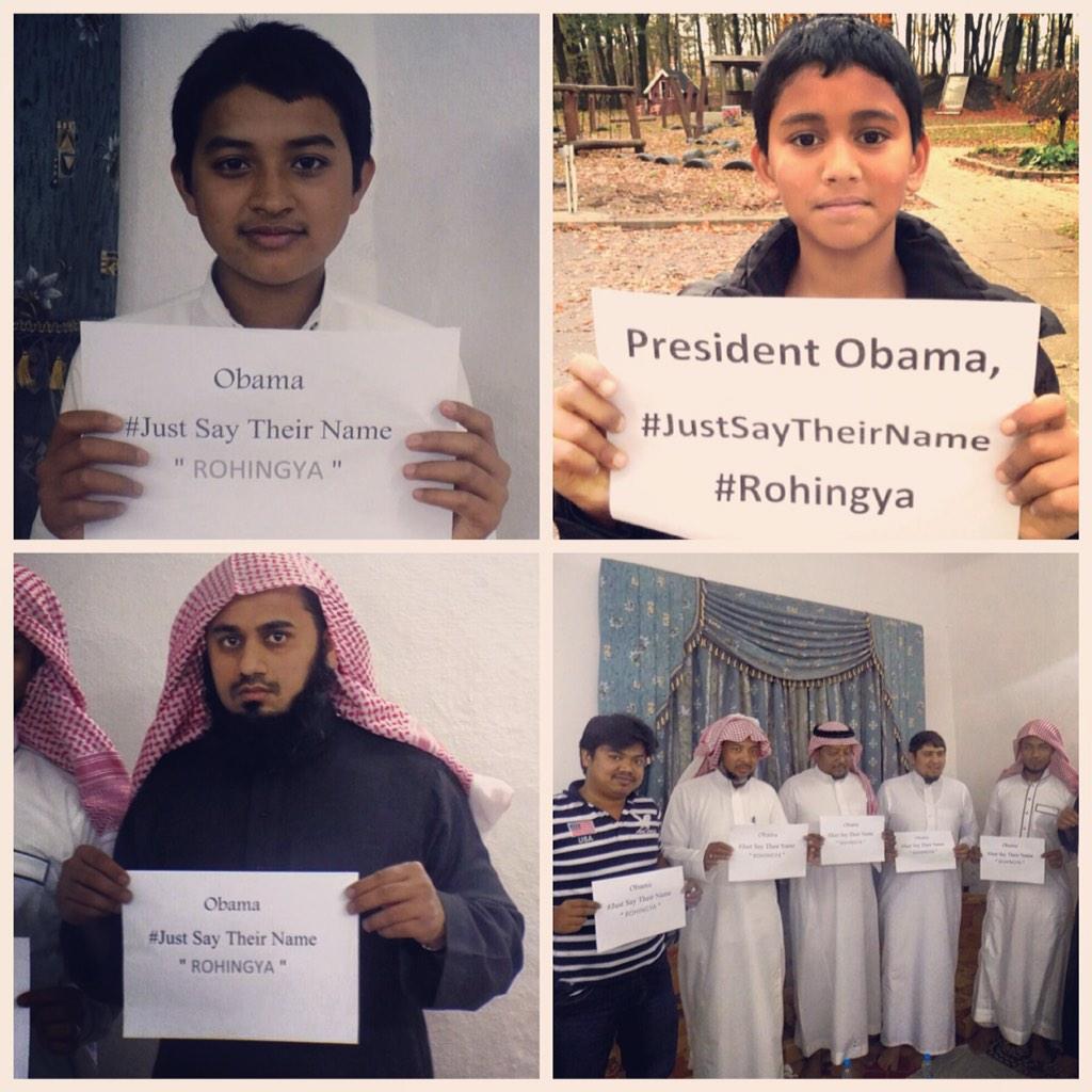 ROHINGYAFUTURE's tweet photo. Last day before his arrival. Pls make it heard. President Obama. Just say their name. #Rohingya 

#JustSayTheirName http://t.co/Hj6LcUUoQB