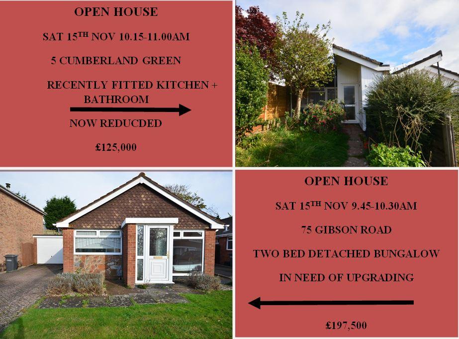 OPEN HOUSE:
5 Cumberland Green only £125,000
75 Gibson Road £197,500 
More information @ ericlloyd.co.uk/index.php?main…