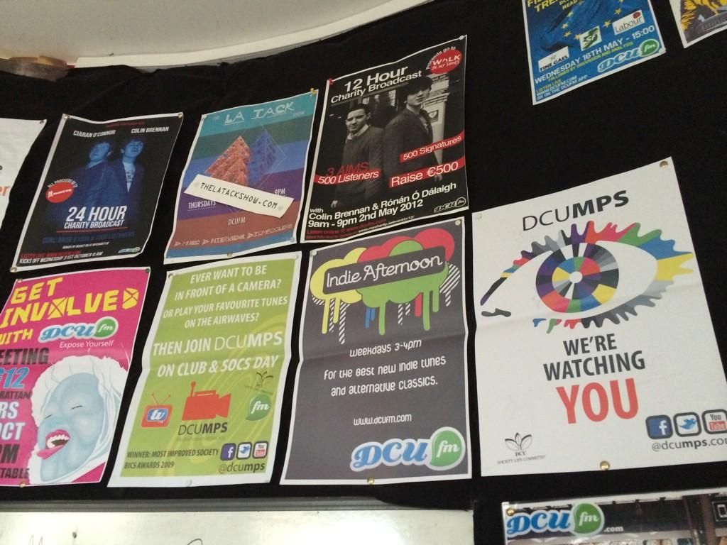 DCUfm's tweet photo. Some retro DCUfm posters gone up in studio this morning! #MPS30 http://t.co/D8fVYkZ7jM
