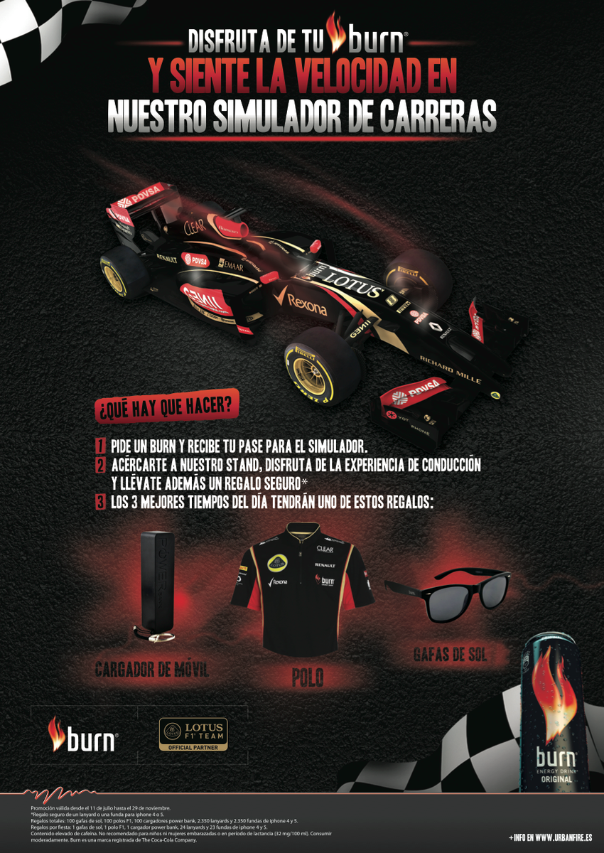 este viernes no te pierdas la fiesta burn y descubre lo que se siente al pilotar un F-1 en nuestro simulador