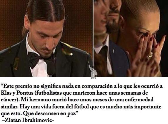Frases_Futbol's tweet photo. Discurso de Ibrahimovic tras recibir el premio a mejor jugador sueco. http://t.co/knTjpqSYgI