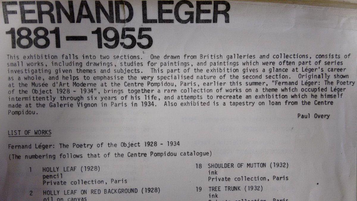 RiversideLondon's tweet image. Leaflet from a #Léger exhibition at Riverside,1981. #explorearchives The war greatly impacted his work. #WW1archives