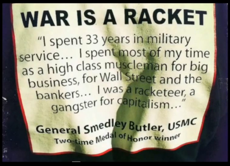 NineInchBride's tweet photo. "I spent 33 years…as a high class muscleman for big business, for Wall St… ~ #GeneralSmedleyButler, USMC #VeteransDay http://t.co/fozYUEj3Pu