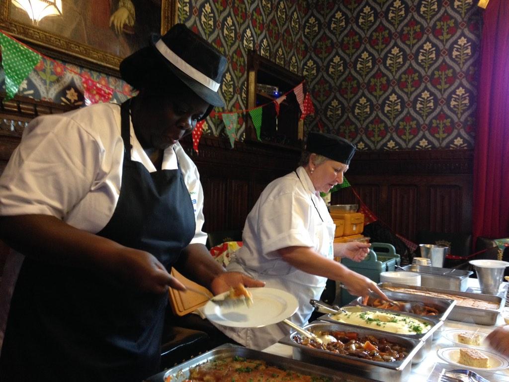 Our June and Pauline serving their delicious food at the <a href="/NACCCaterCare/">The NACC</a> pop up lunch club #nationalcommunitymealsweek