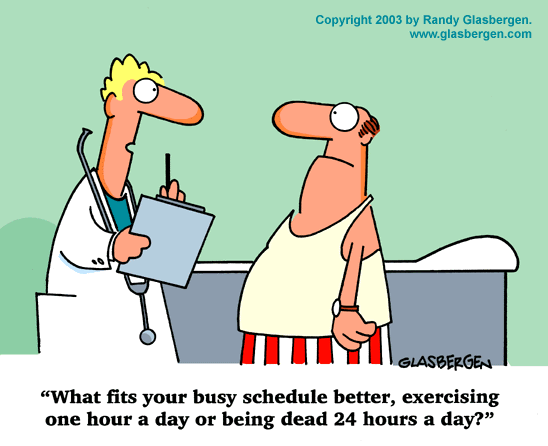 Sentinel_Med's tweet photo. Exercise for just 1 hour a day rather than being dead for 24hours a day. http://t.co/PKSzd0XR6C