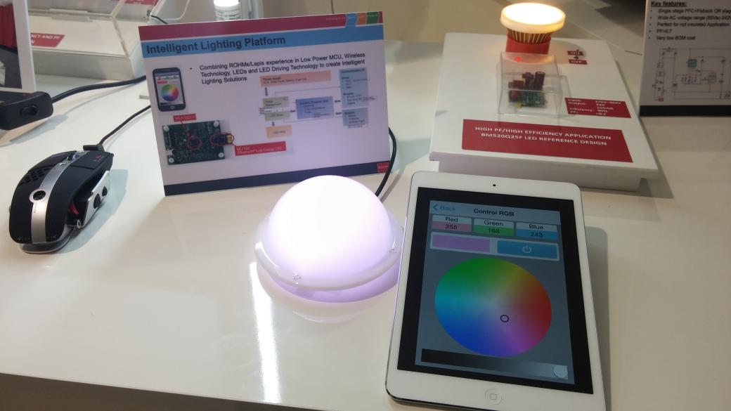 meazz71's tweet image. Controlling RGB lights with #BLTE at #ROHM booth in #Electronica2014 #iot