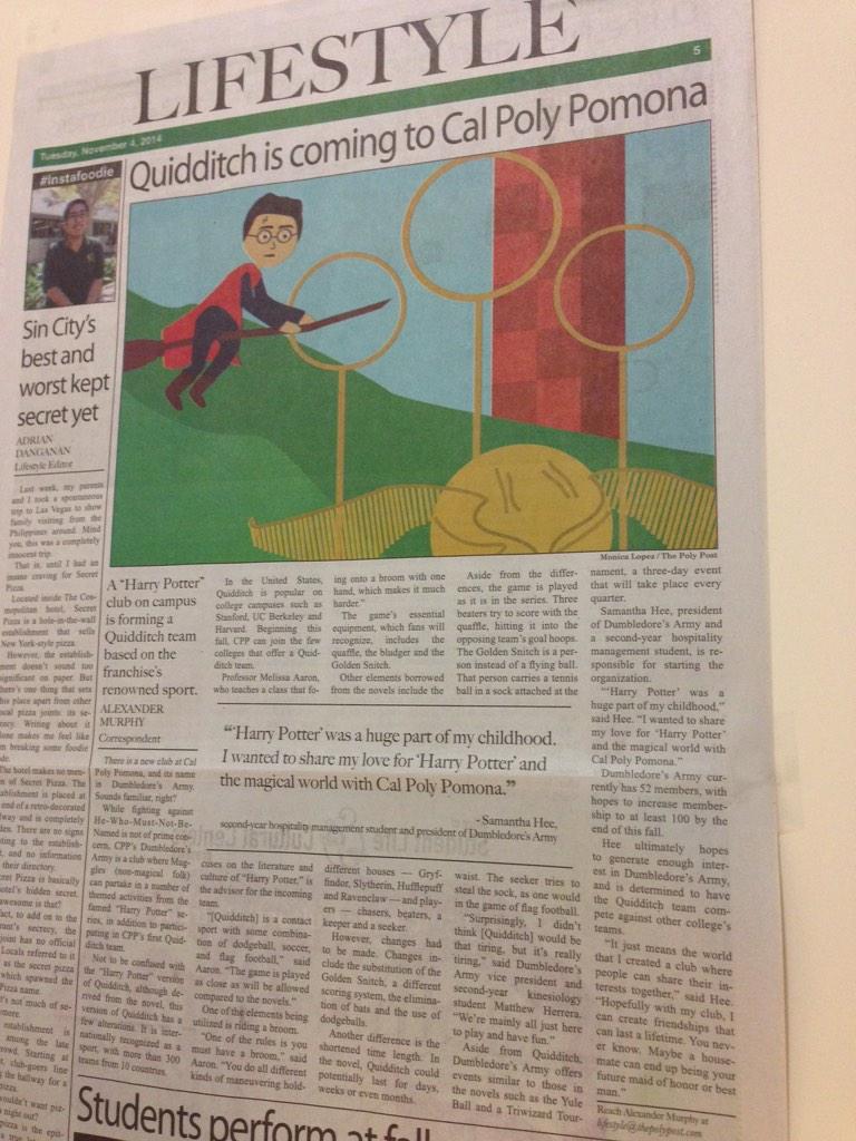 cppbroncoda's tweet image. Made it on the Poly Post!🙌 #CPP #Broncos #PolyPost #DA #DumbledoresArmy