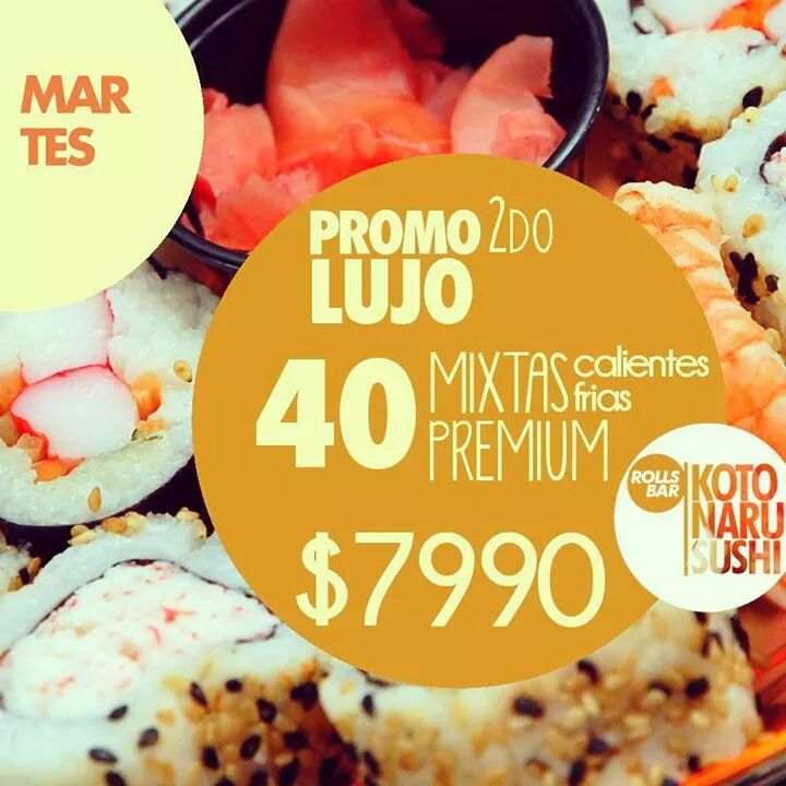 Kotonarusushi's tweet photo. MARTES de LUJO sólo en @Kotonarusushi  @DonDatosCl RT http://t.co/2hECf8nVfu