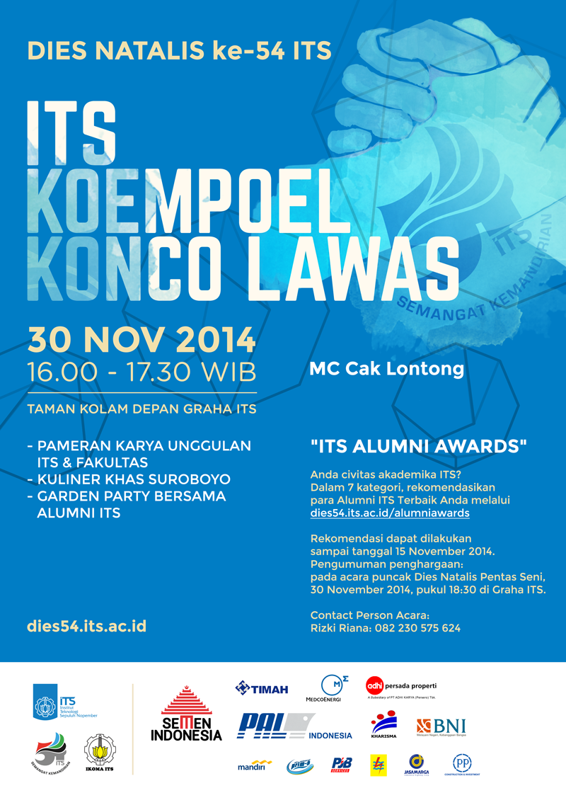 Dies54ITS's tweet photo. Agenda berikutnya #Dies54ITS #TemuAlumni @ITS_Surabaya http://t.co/3EUkSZztvw