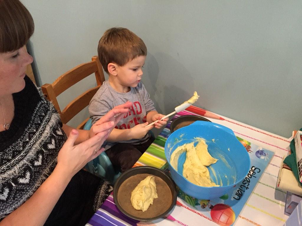 dancingclaire79's tweet photo. @PaulHollywood a Victoria sandwich inspired by seeing you last night. My 3yr old Sebastian loves baking already! http://t.co/WFc1AXSuPh