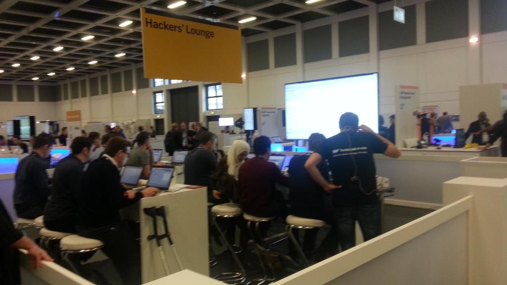 Hackers lounge at #SAPtd -all seats taken when live hacking is shown...