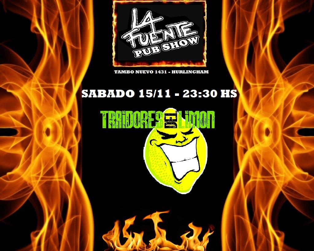 traidoreslimon's tweet photo. LOS ESPERAMOS EL PROXIMO SABADO 15/11 A LAS 23:30 HS EN LA FUENTE http://t.co/YxQzEoCemK