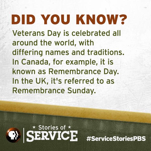 PBS on Twitter "Did you know Veterans Day is celebrated worldwide w
