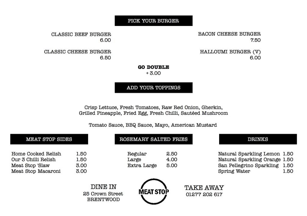 meatstop_'s tweet photo. #MeatStop Official Menu
Get your plan of attack together before you arrive...
#properburgers #handmade #homecooked http://t.co/PBuWv4P4Lu