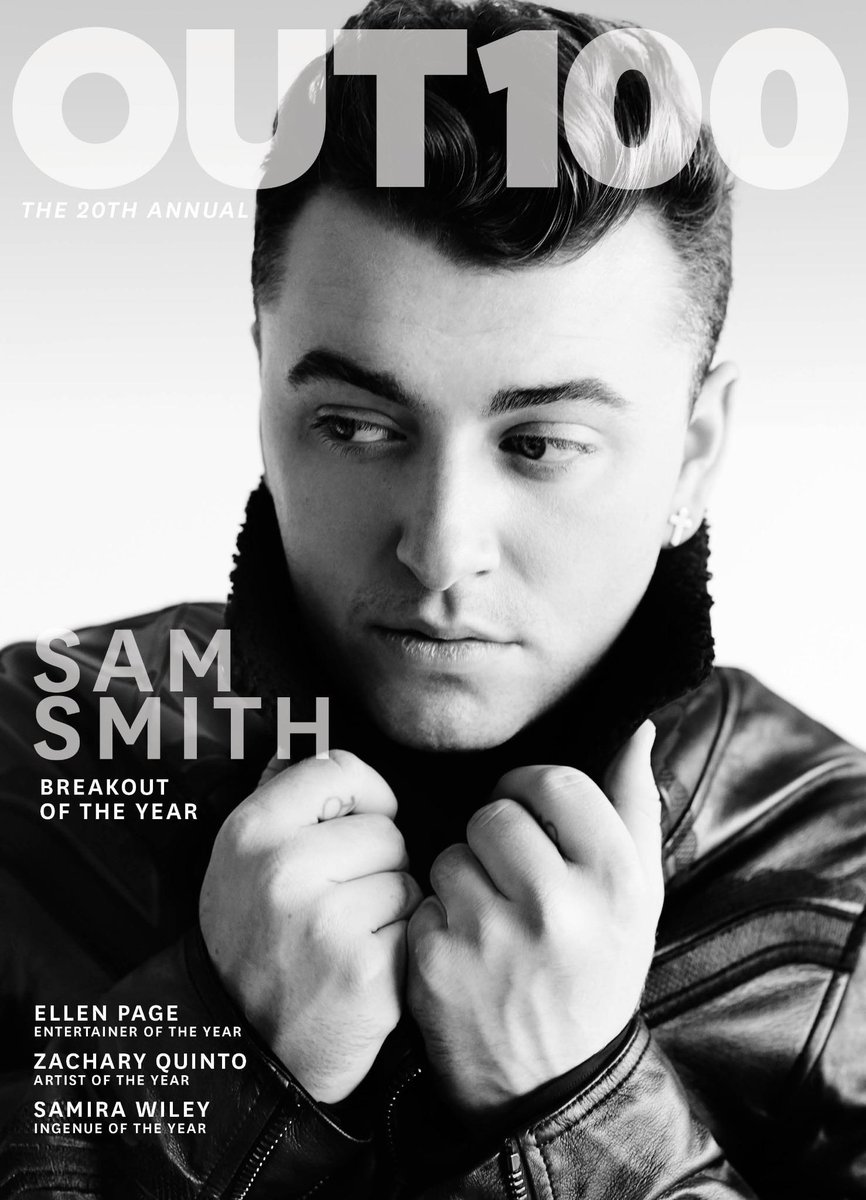 sllambe's tweet photo. .@samsmithworld @EllenPage @ZacharyQuinto and @samirawiley cover this year's #Out100 http://t.co/7cVaO8iOE5 http://t.co/ZqXXqfFaoK