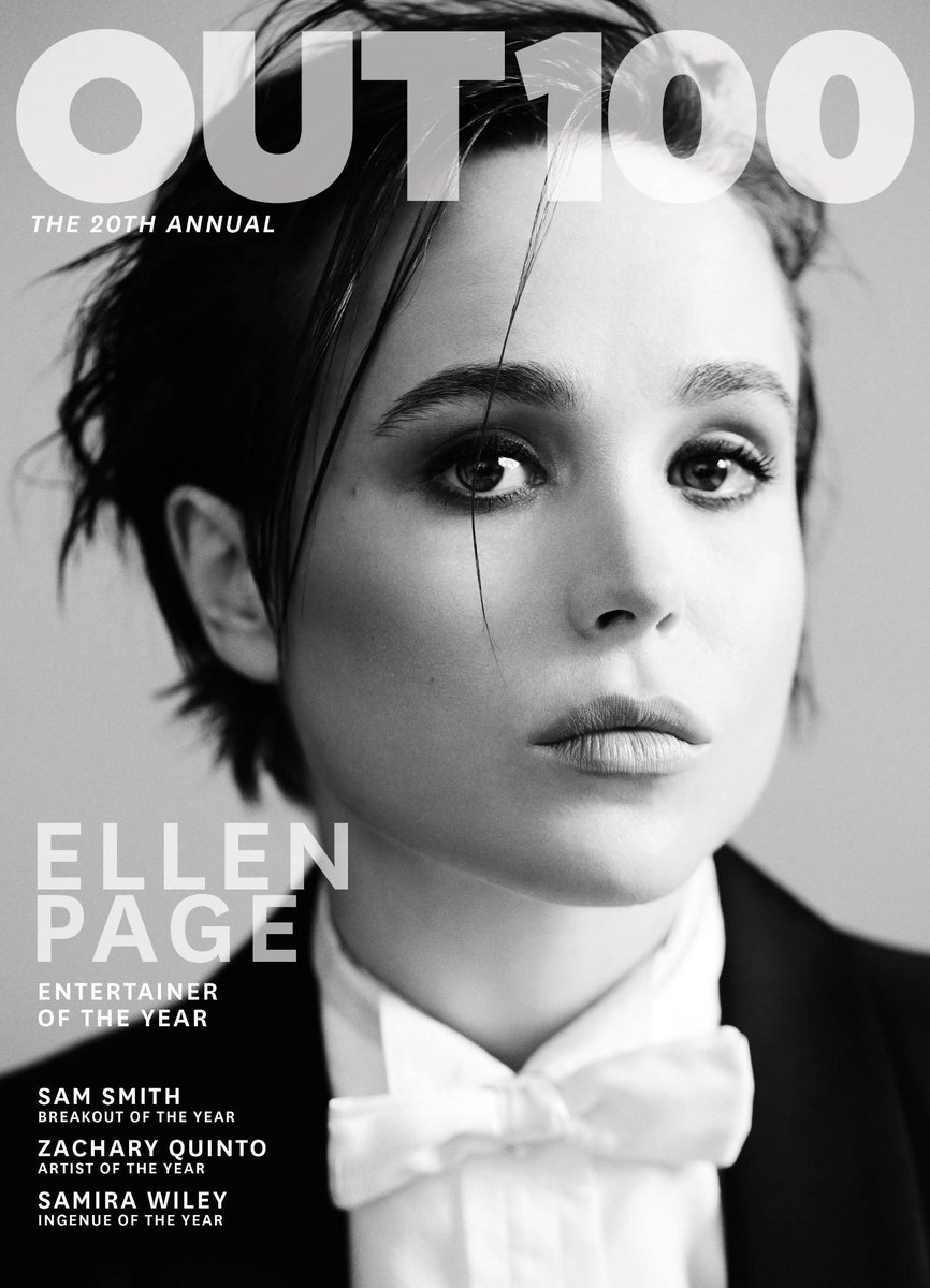 sllambe's tweet photo. .@samsmithworld @EllenPage @ZacharyQuinto and @samirawiley cover this year's #Out100 http://t.co/7cVaO8iOE5 http://t.co/ZqXXqfFaoK