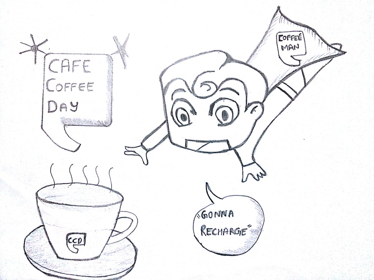 ratneshnagori's tweet photo. @CafeCoffeeDay #CCDoodles Here presenting the “COFFEE MAN” on its way to recharge the powers - http://t.co/1nSFtAKm5i