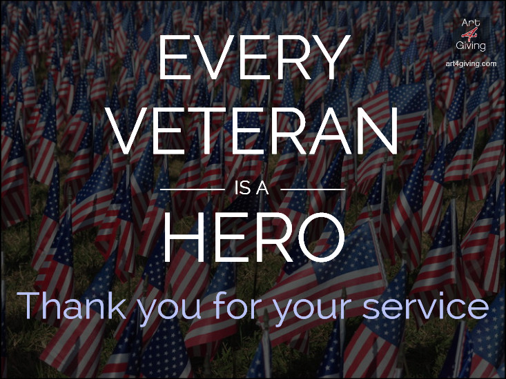 Art4Giving's tweet photo. Happy Veterans Day! Salute your hero today and always. http://t.co/22H6BZPTXm