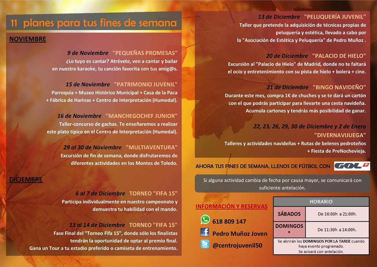 centrojuvenil50's tweet photo. ...Y si aún no tienes nuestra programación, aquí la tienes! (4/4) http://t.co/kkQ02w5iKp