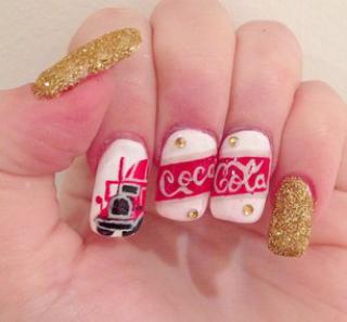 #holidaysarecoming Getting the Christmas #nailart going for clients! #CocaColaTruck #nailtechnician