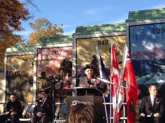 DCDSBTrusteeMS's tweet photo. William Davies speaking  Ode to the Fallen @RemebranceDay. @oshawacity now http://t.co/74PGMfFXd8