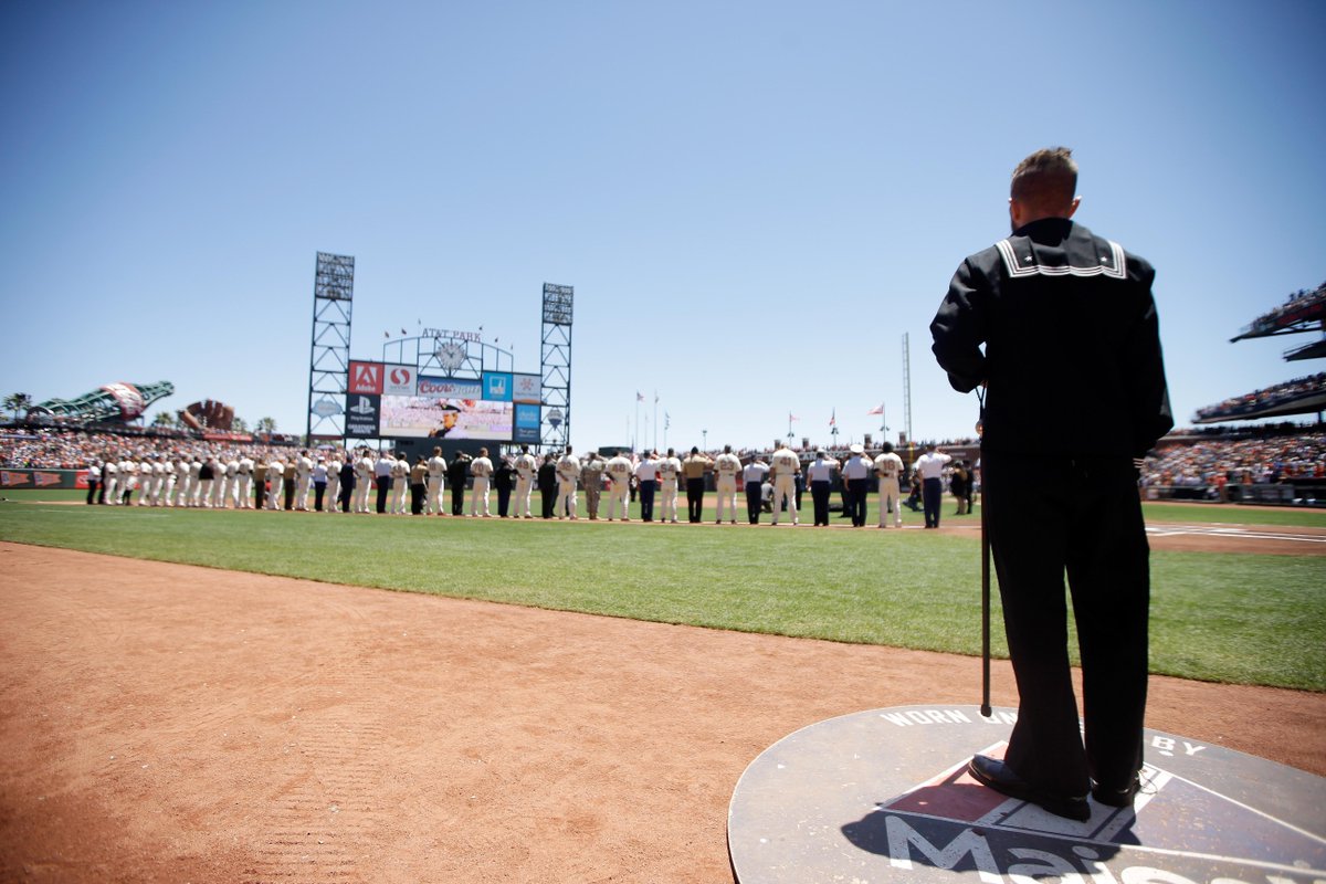 SFGiants's tweet photo. The #SFGiants &amp; @BofA_Community are thanking our troops. Thank you for helping show support: http://t.co/j9VU9lHWgZ http://t.co/I12tV22Kly